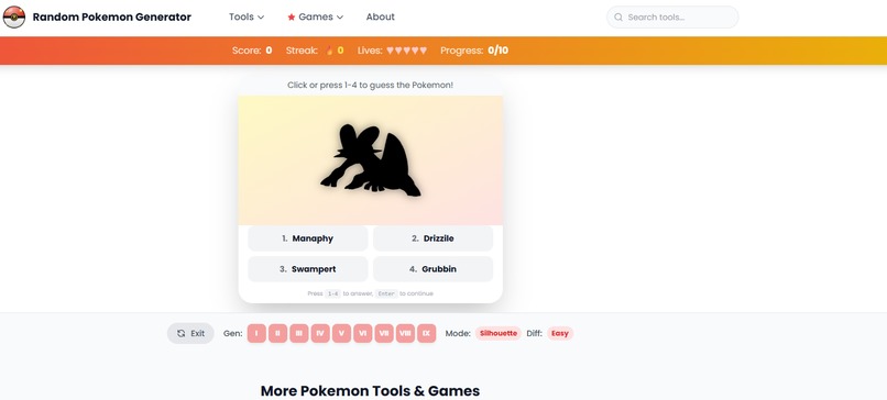 Roll a random Pokemon from all 9 generations – screenshot 5