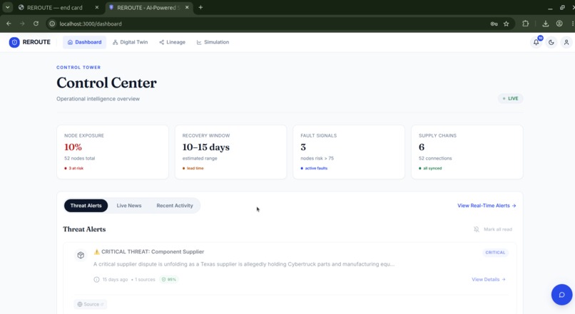 REROUTE — Supply-Chain Incident Response on DataHub – screenshot 6
