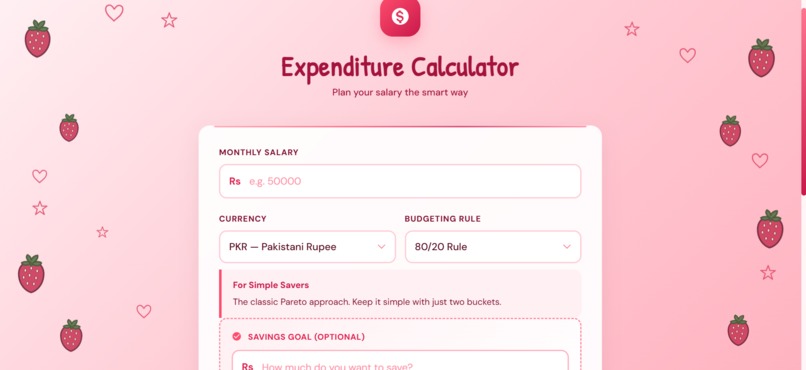 Expenditure Calculator – screenshot 1