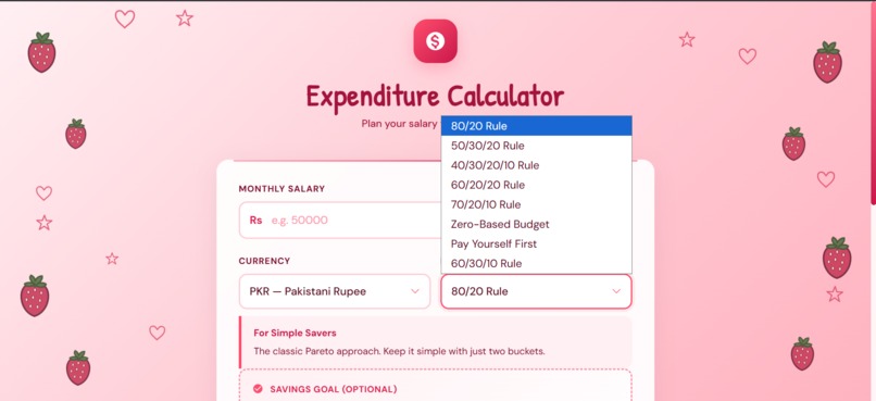 Expenditure Calculator – screenshot 2