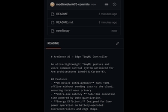 ArmSense AI — Edge TinyML Controller