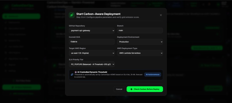 CarbonDevops – screenshot 2