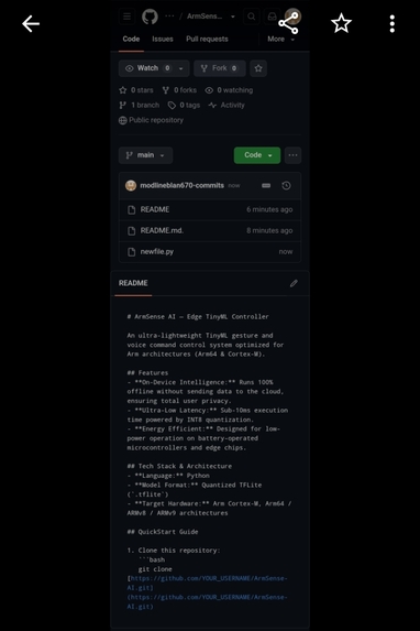 ArmSense AI — Edge TinyML Controller – screenshot 3