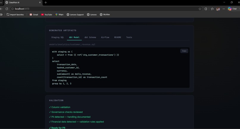 DataPilot AI : The Metadata Aware AI Data Engineer – screenshot 5