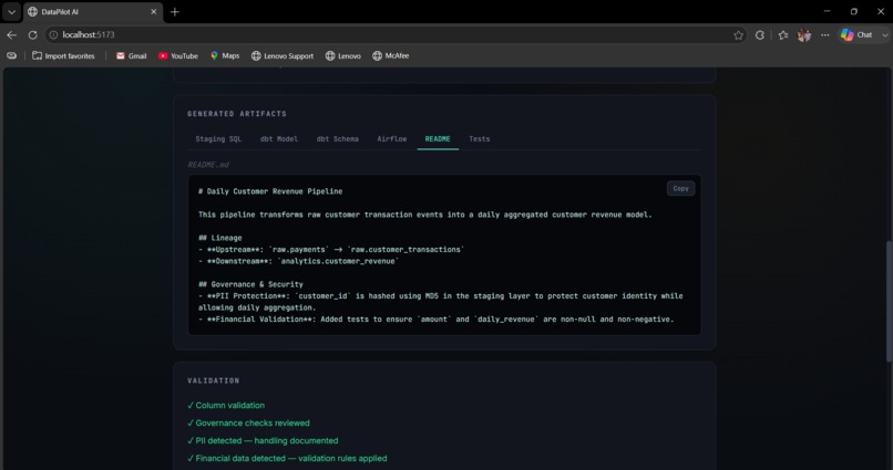 DataPilot AI : The Metadata Aware AI Data Engineer – screenshot 8