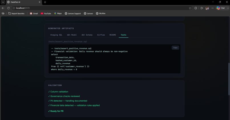 DataPilot AI : The Metadata Aware AI Data Engineer – screenshot 9