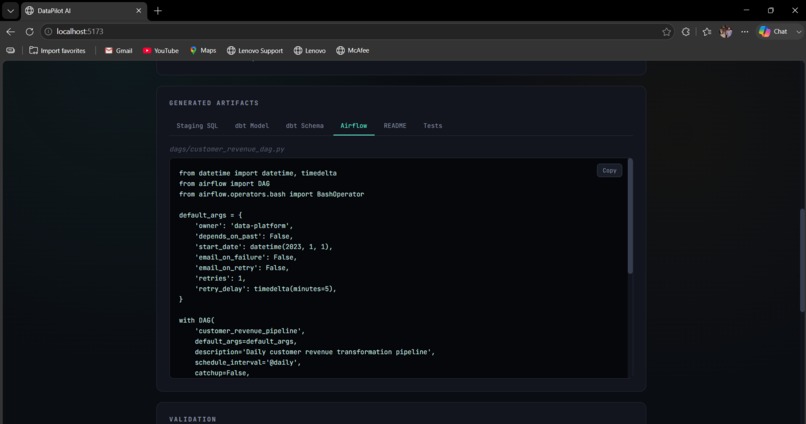 DataPilot AI : The Metadata Aware AI Data Engineer – screenshot 10