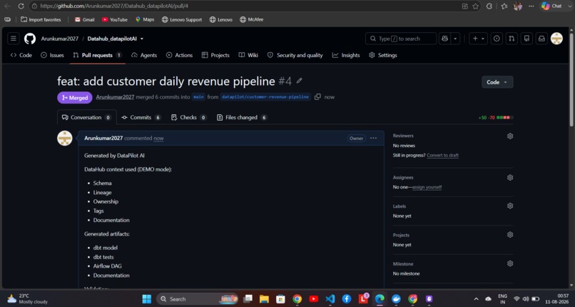 DataPilot AI : The Metadata Aware AI Data Engineer – screenshot 12