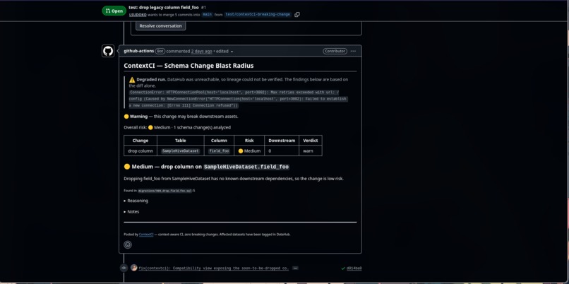 ContextCI – screenshot 1