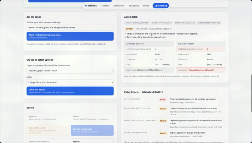 DataHubX - Context-Bound Authorization for agents – screenshot 5