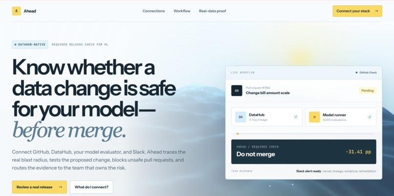 Ahead Catch bad data changes before they ship – screenshot 2