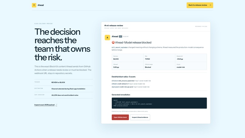 Ahead Catch bad data changes before they ship – screenshot 5