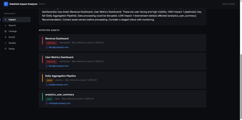 DataHub Impact Analyzer – screenshot 2