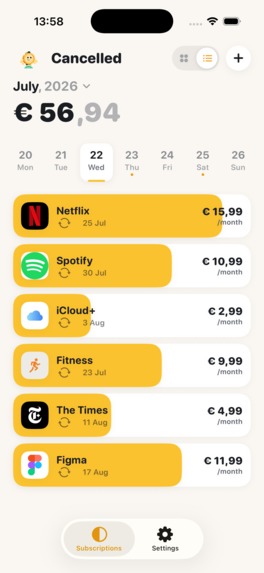Cancelled - Subscription Assistent – screenshot 1