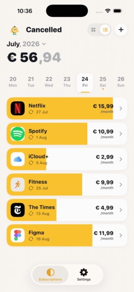 Cancelled - Subscription Assistent – screenshot 4