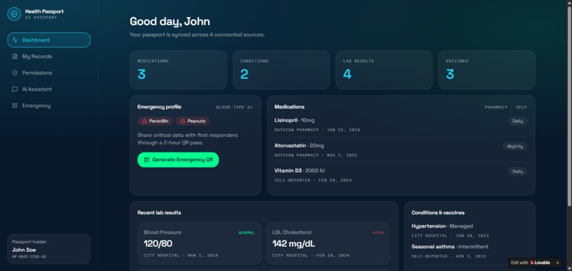 Health Passport – screenshot 1