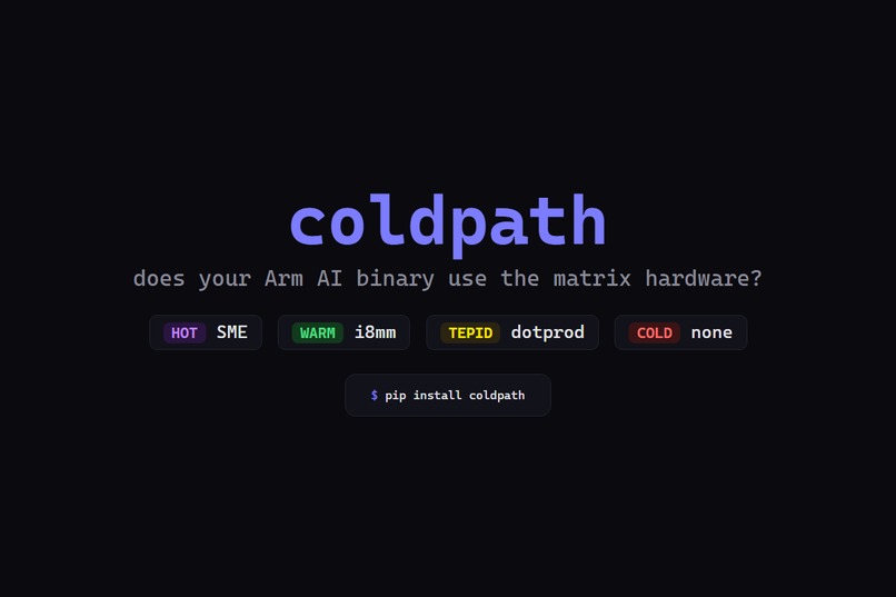 coldpath: verify your Arm binary uses the matrix hardware – screenshot 1