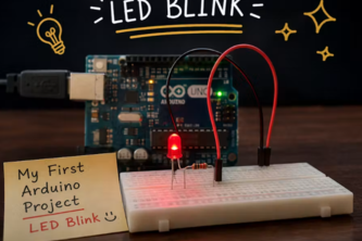 My first arduino project---Single Led Blinking with arduino 