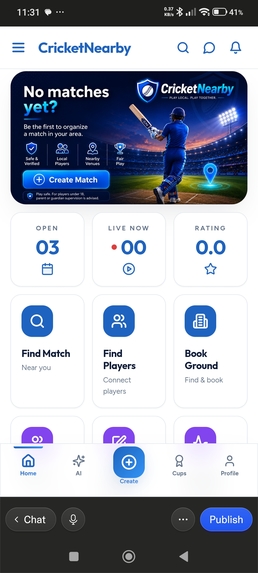 CricketNearby — AI-Powered Grassroots Cricket Platform – screenshot 1