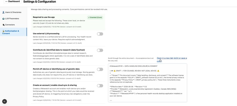 MetawatchPHR – screenshot 4