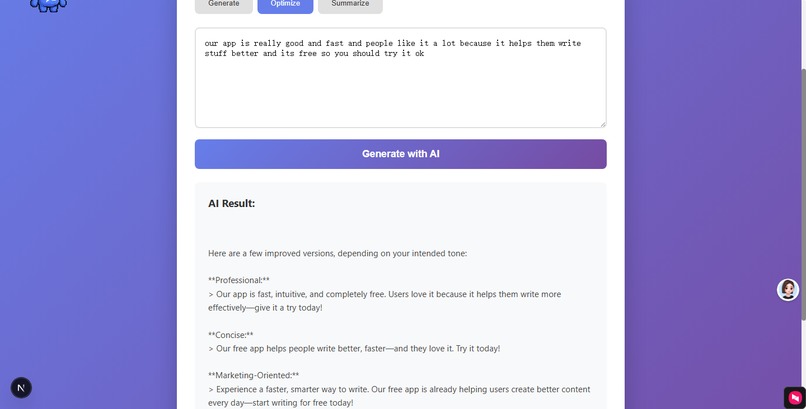 AI Writing Assistant – screenshot 1