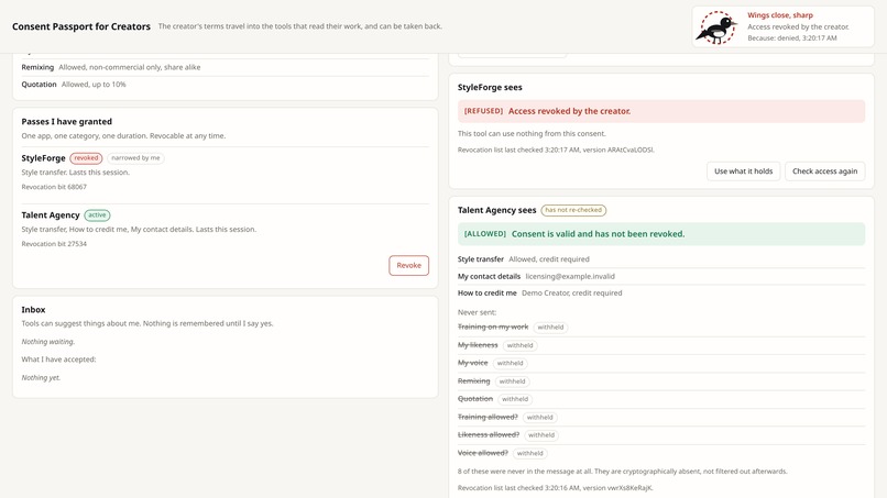 Consent Passport for Creators – screenshot 3