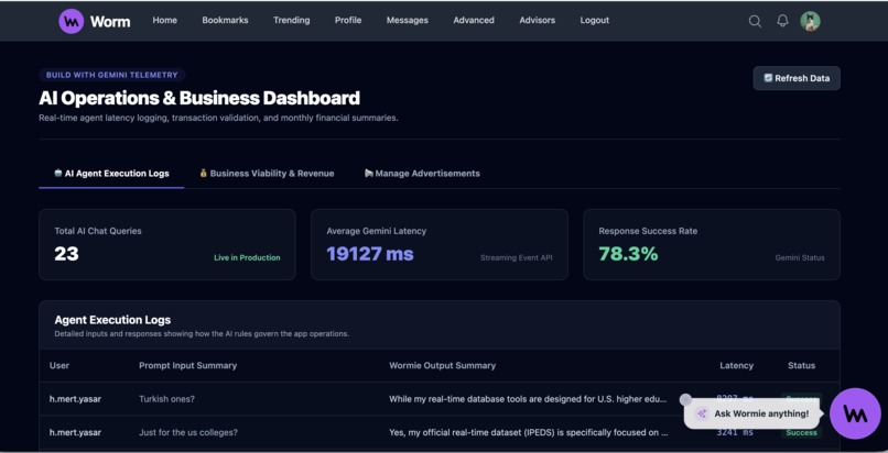 Worm Live Demo URL: https://wormie.app – screenshot 1
