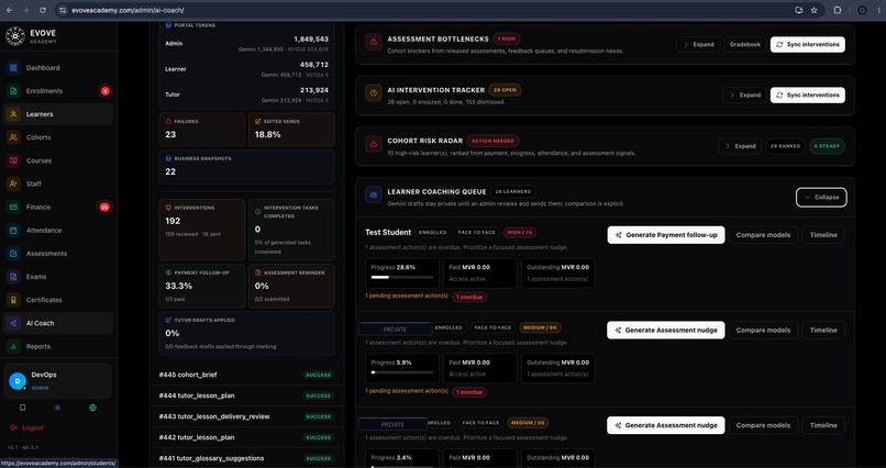 AI Coach Layer for Evove Academy LMS  – screenshot 3