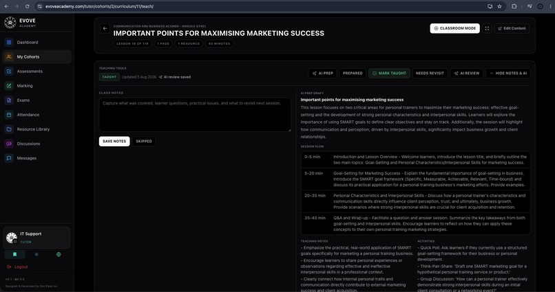 AI Coach Layer for Evove Academy LMS  – screenshot 6