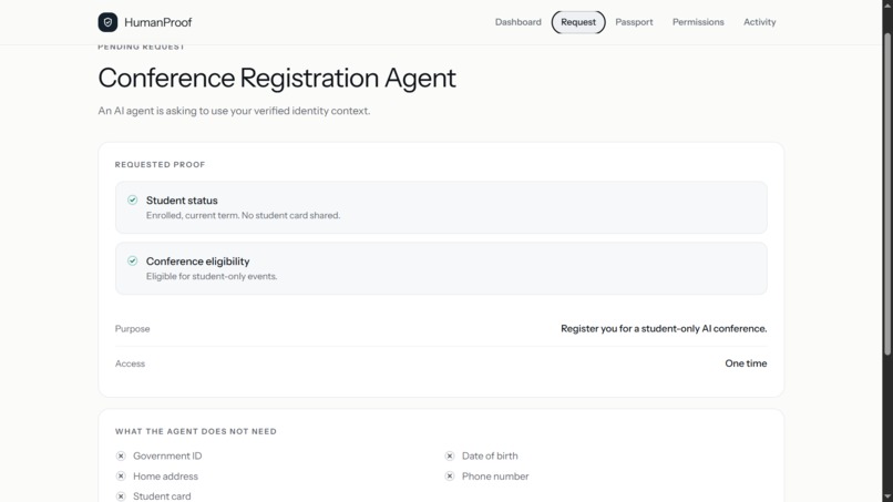 HumanProof – screenshot 2