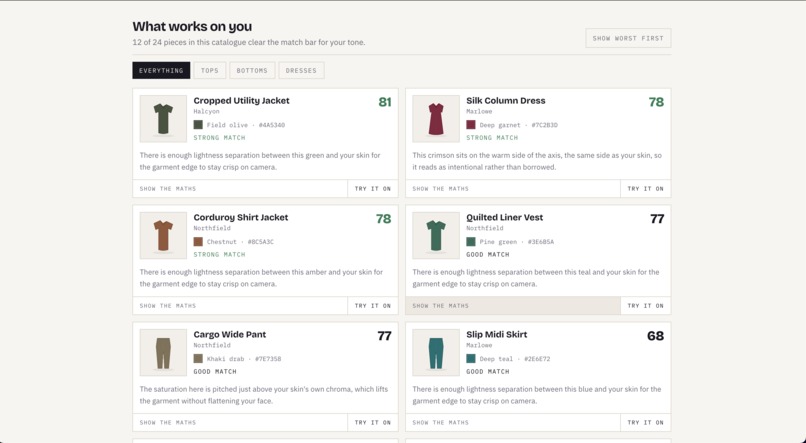 ToneGrid-Skin AI + Apparel VTO – screenshot 3