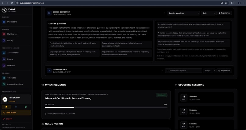AI Coach Layer for Evove Academy LMS  – screenshot 10