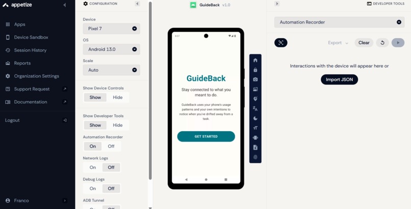 GuideBack – screenshot 1