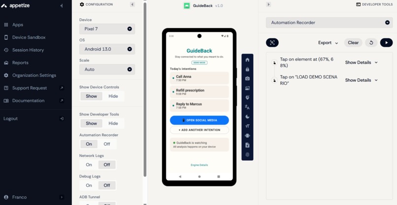 GuideBack – screenshot 2