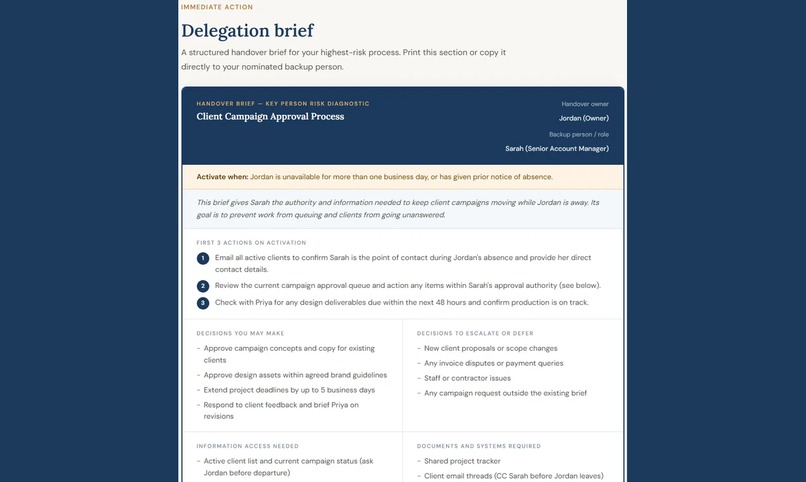 ProcessLode Key Person Risk Diagnostic – screenshot 3