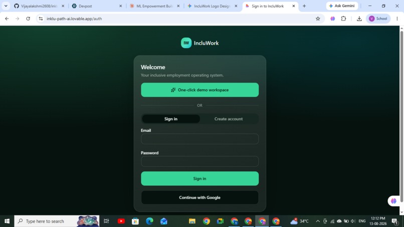 IncluWork – Inclusive Employment OS – screenshot 1