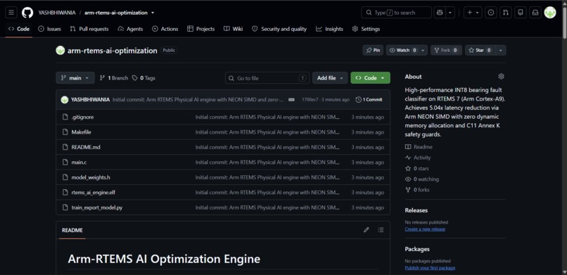 ARM-RTEMS AI Engine: Deterministic INT8 & NEON Physical AI – screenshot 3