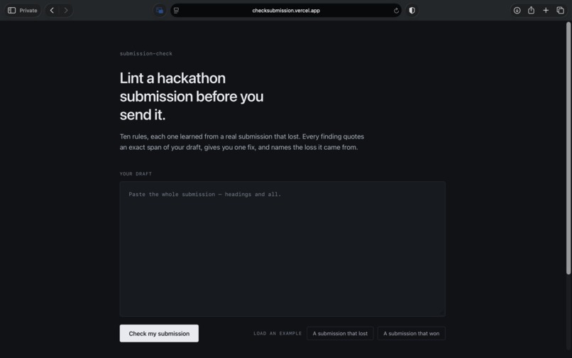 submission-check – screenshot 1