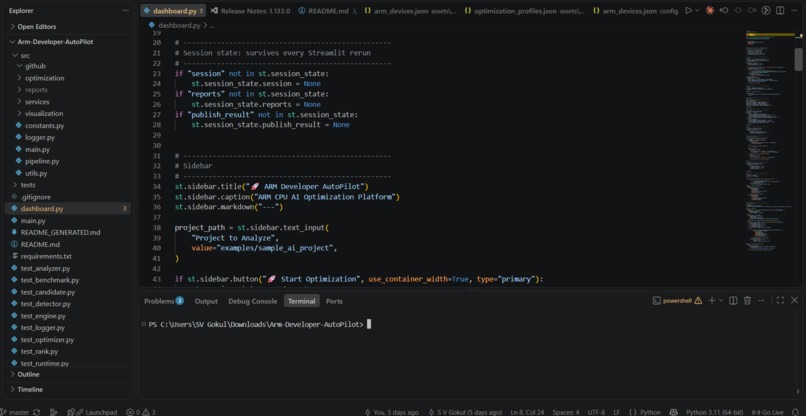 ARM DEVELOPER AUTOPILOT – screenshot 1