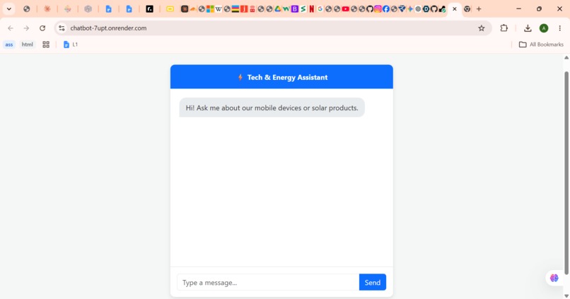 Tech and Energy Assistance Chatbot – screenshot 1