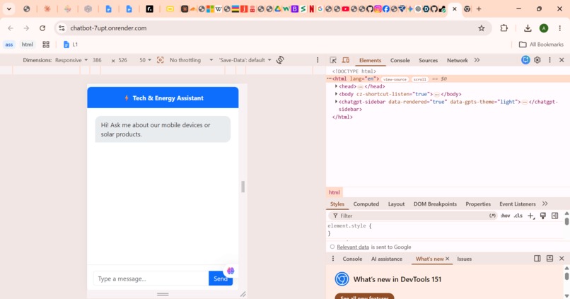 Tech and Energy Assistance Chatbot – screenshot 13