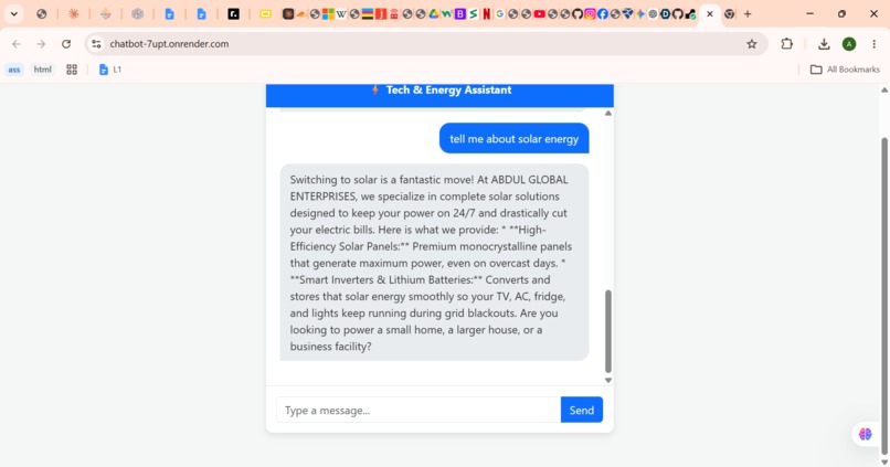 Tech and Energy Assistance Chatbot – screenshot 12