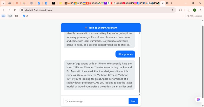 Tech and Energy Assistance Chatbot – screenshot 11