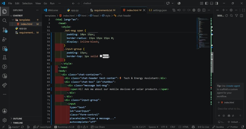 Tech and Energy Assistance Chatbot – screenshot 4