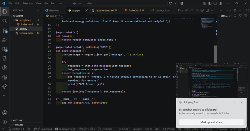 Tech and Energy Assistance Chatbot – screenshot 9