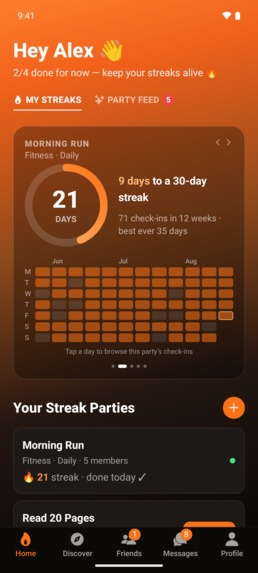 StreakParty – screenshot 1