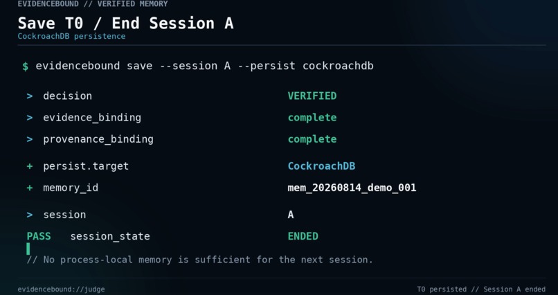 EvidenceBound Verified Memory – screenshot 1