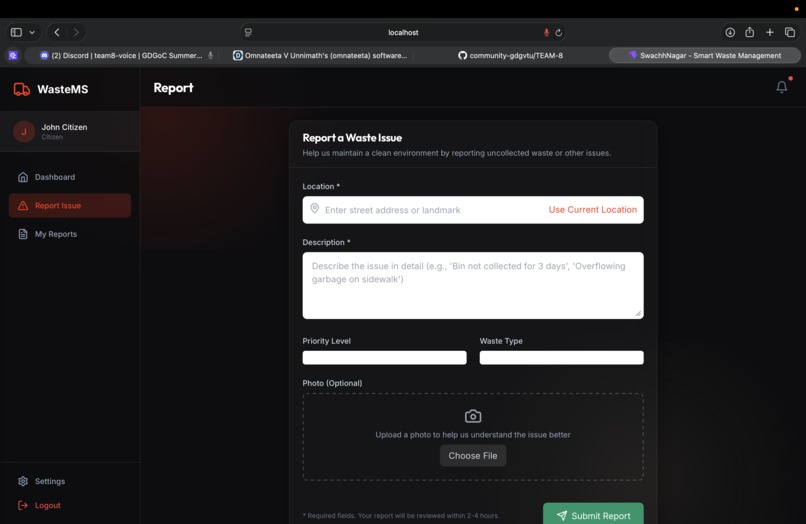SwachhNagar— Smart Waste Management System – screenshot 4