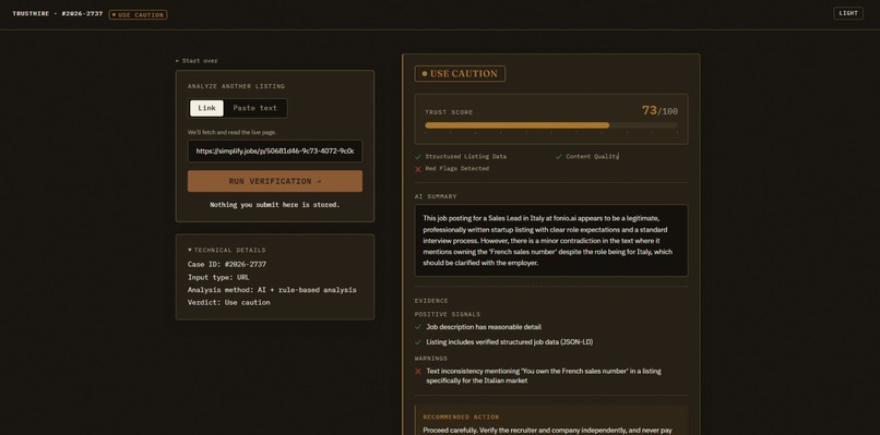 Trusthire – screenshot 2