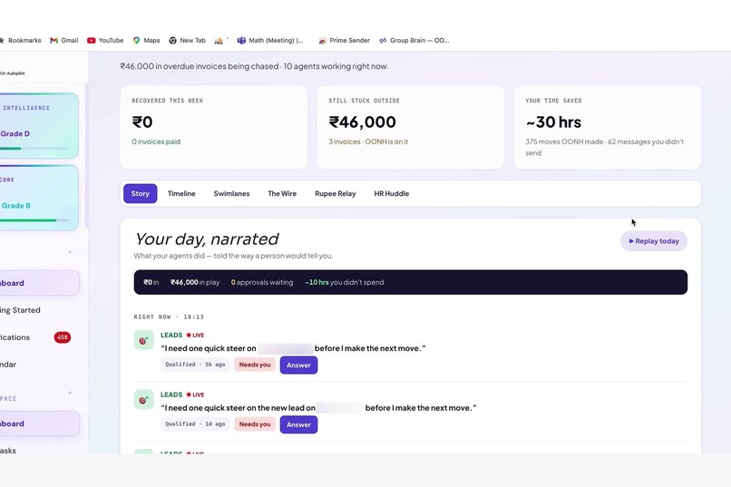 OONH — AI agents that run small business operations – screenshot 1